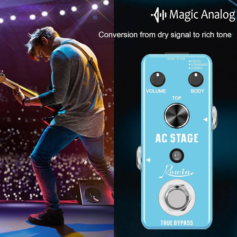 Rowin Acoustic AC Stage Acoustic Guitar Simulator Pedal - Image 2