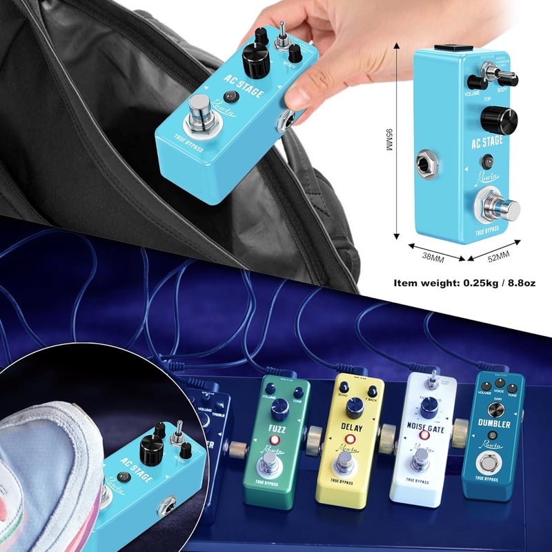 Rowin Acoustic AC Stage Acoustic Guitar Simulator Pedal - Image 4