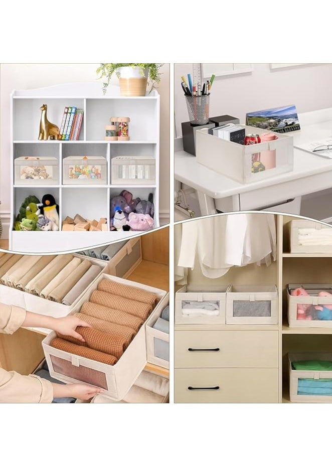 DUNISO 4 Pcs Wardrobe Clothes Organizer Foldable Clothes Storage Box Organizer Clothing Closet Visible Drawer Organizers Wardrobe Clothing Organizer  - Image 3