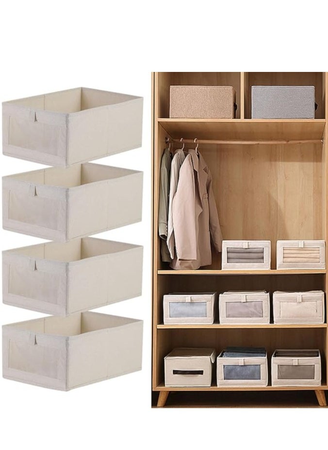 DUNISO 4 Pcs Wardrobe Clothes Organizer Foldable Clothes Storage Box Organizer Clothing Closet Visible Drawer Organizers Wardrobe Clothing Organizer  - Image 1