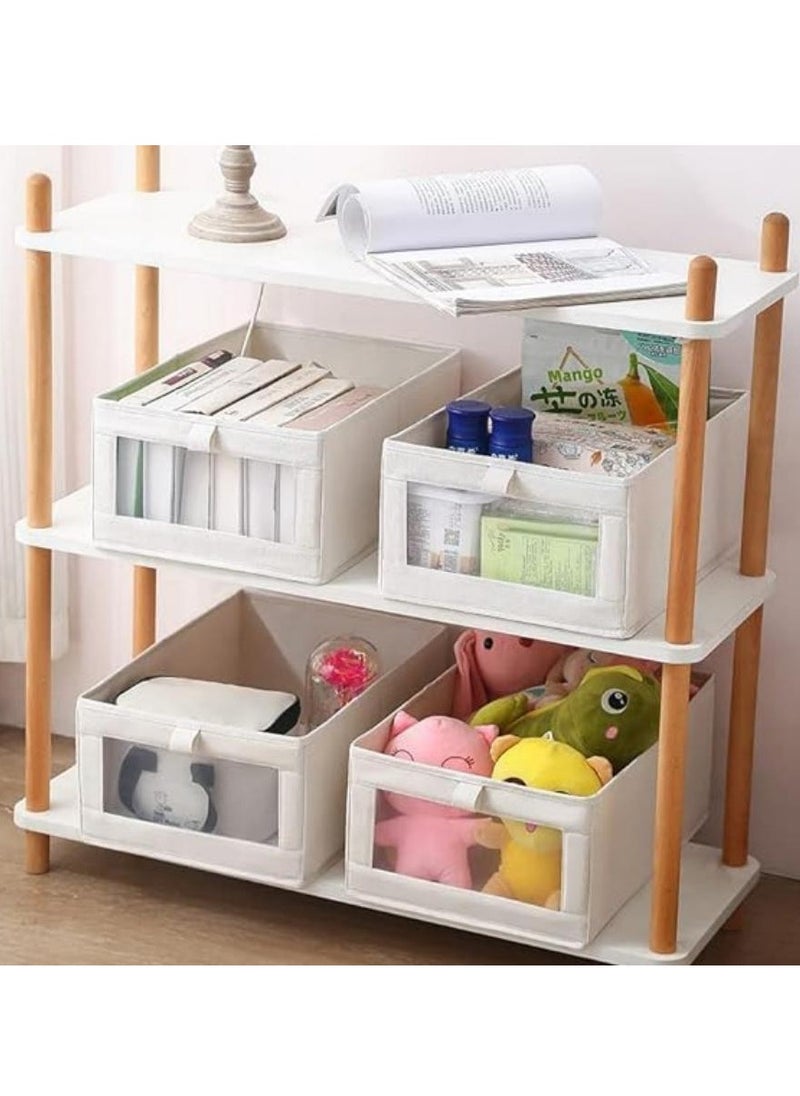 DUNISO 4 Pcs Wardrobe Clothes Organizer Foldable Clothes Storage Box Organizer Clothing Closet Visible Drawer Organizers Wardrobe Clothing Organizer  - Image 5