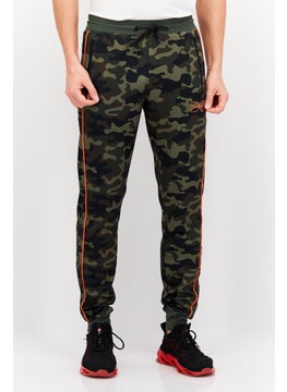 CROSSHATCH Men Drawstring Camouflage Jogger Pants, Green  - Image 1