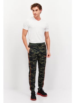 CROSSHATCH Men Drawstring Camouflage Jogger Pants, Green  - Image 4