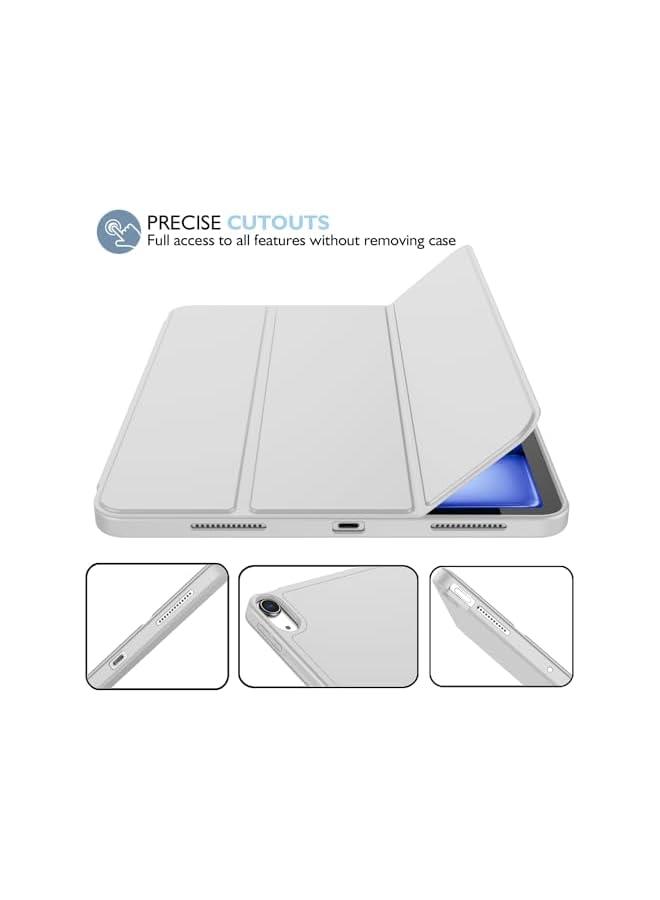 DUSALA iPad Air 11 Inch Case M3(2025) / M2 (2024), iPad Air 5th/4th Generation Case 2022/2020 10.9 Inch with Pencil Holder,Trifold Stand Smart Case with Soft TPU Back(Light Gray) - Image 3