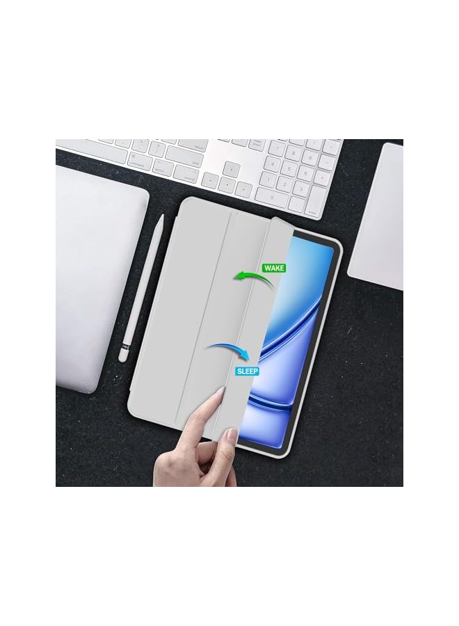 DUSALA iPad Air 11 Inch Case M3(2025) / M2 (2024), iPad Air 5th/4th Generation Case 2022/2020 10.9 Inch with Pencil Holder,Trifold Stand Smart Case with Soft TPU Back(Light Gray) - Image 4
