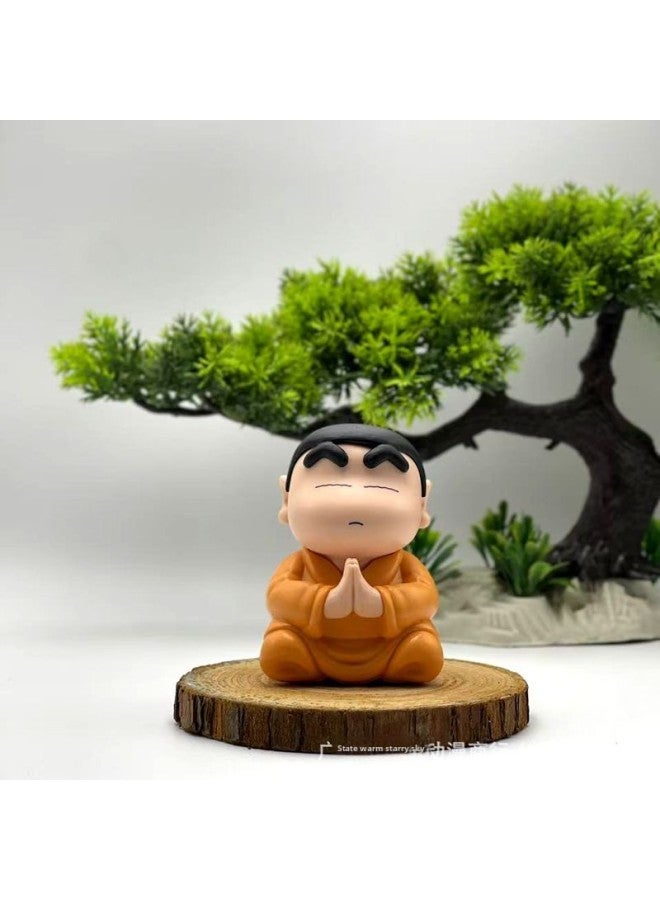 Crayon Xiaoxin Full Series Q Edition Lotus Buddha Jigong Animation Hand-made Model Desktop Ornaments Car Central Control Doll 