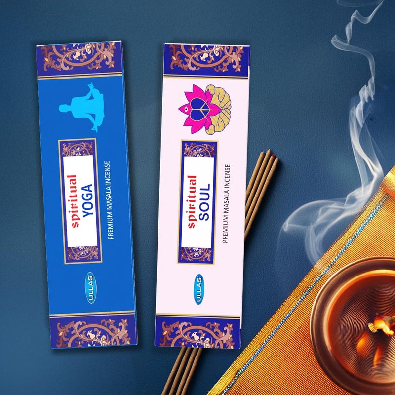 Nariele Spiritual Agarbathi by Ullas Incense Sticks Yoga Agarbathi with Woody Fragrance 100Gm and Soul Agarbathi with Floral Fragrance 100Gm Combo Pack Free Agarbathi Stand with Each Pack - Image 5