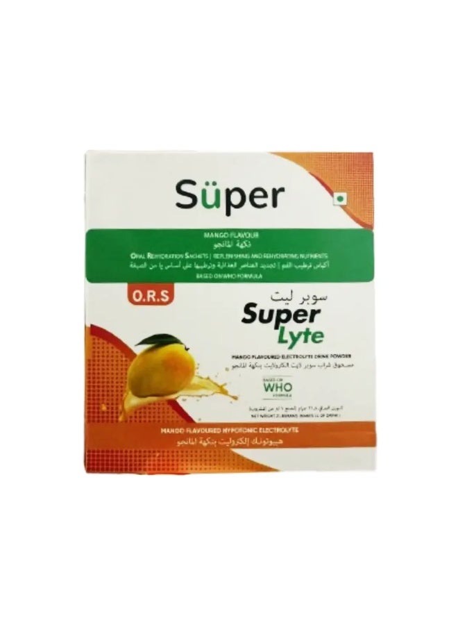 Super ORS Super Lyte Mango Flavour 21.8 g 10 Sachets - Image 2