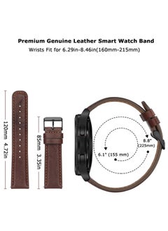 Tasikar 20mm Leather Bands Compatible with Samsung Galaxy Watch 6/5/4 Band/Watch 6 Classic 43mm 47mm/Watch 5 Pro Band, Genuine Leather Strap Bracelet for Galaxy Watch 4 Classic/Watch 3, Dark Brown  - Image 5