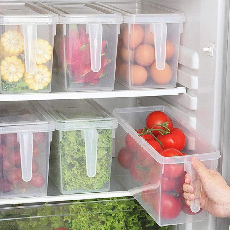 Volwco Food Storage Boxes With Lids Freezer Safe 3 Pcs 4.7L Large Plastic Kitchen Refrigerator Stackable Food Fruit Storage Containers With Handle - Image 1