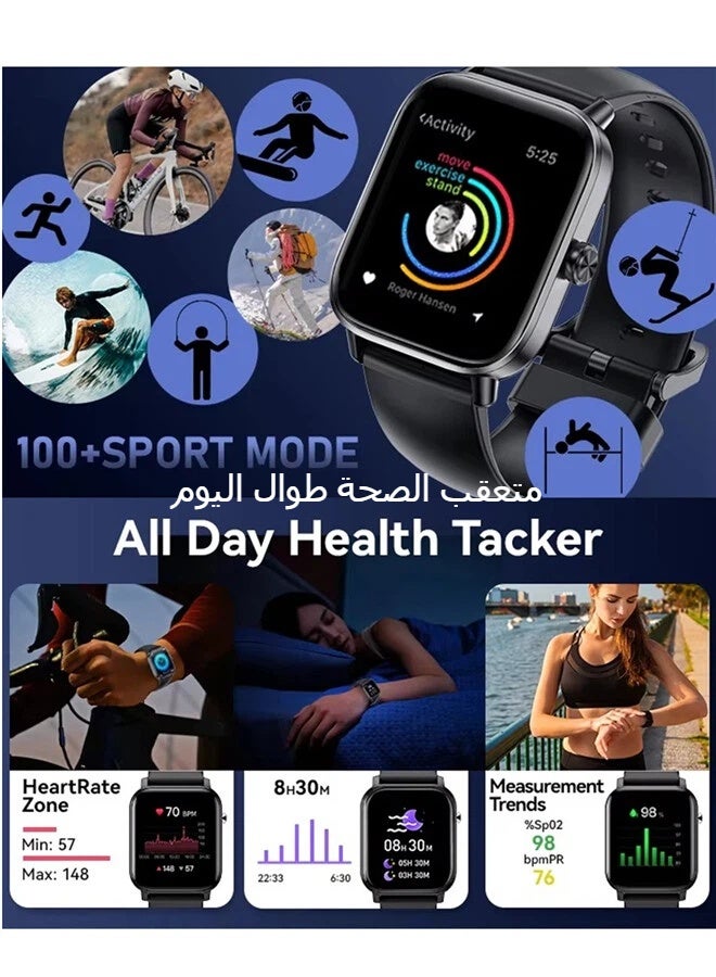 ريماكس ساعة WATCH20 الذكية المقاومة للماء بمعيار IP68، شاشة 1.83 بوصة عالية الدقة بالكامل، ساعة رياضية، مكالمات بلوتوث، مراقبة معدل ضربات القلب، مراقبة النوم، عمر بطارية طويل، متوافقة مع أجهزة أندرويد وiOS، لون فضي - Image 3