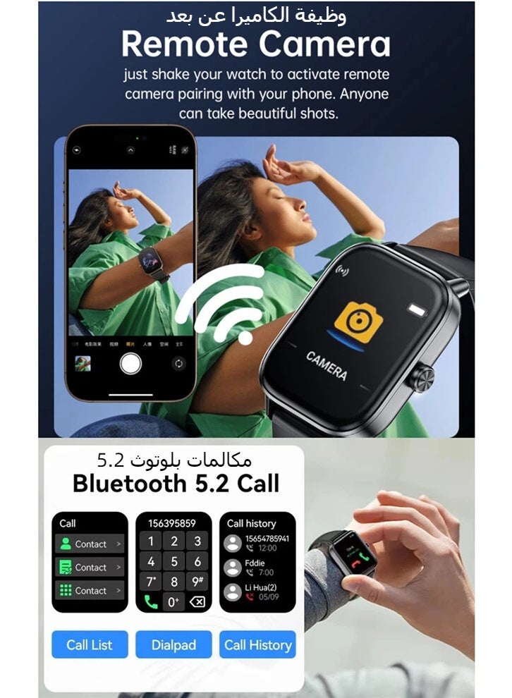 ريماكس ساعة WATCH20 الذكية المقاومة للماء بمعيار IP68، شاشة 1.83 بوصة عالية الدقة بالكامل، ساعة رياضية، مكالمات بلوتوث، مراقبة معدل ضربات القلب، مراقبة النوم، عمر بطارية طويل، متوافقة مع أجهزة أندرويد وiOS، لون فضي - Image 4
