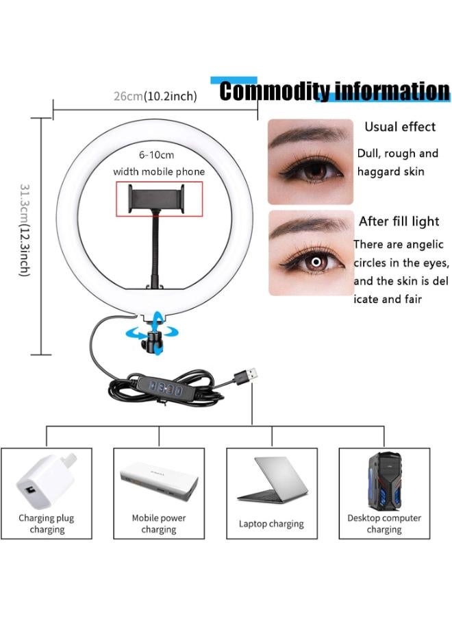 10.2in Selfie Ring Light With Tripod & Holder - Image 4