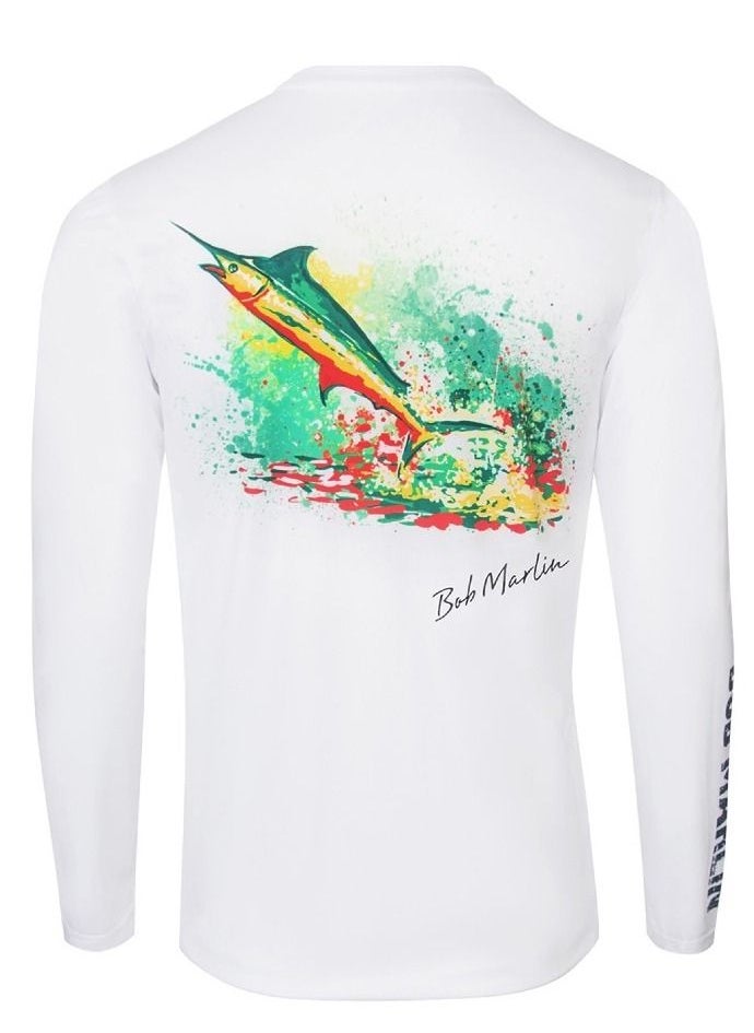 BOB MARLIN - Marlin Performance Shirt Rasta Marlin White-2Xl - Image 1