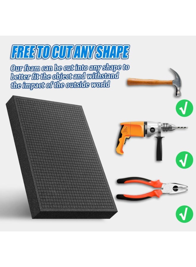 Pick Apart Foam Insert - 3 PCS and Pads - 3 PCS Pluck Pre Cubed Insert Pre Separated Cube Sheet With Bottom for Interlocking Cases Tool Box Board Storage Drawer Pad - 16in*12in - Image 3
