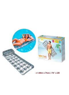 INTEX 18-Pocket Suntanner Inflatable Floating Mat Grey  - Image 1