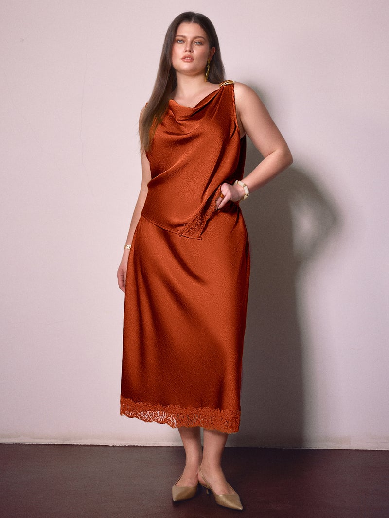 SIMPLEE Women's Midi Dress | Sleeveless Elegant Summer Cocktail Party Dress, Holiday Wedding Guest Attire, Evening Gown, Casual Party Suit, Beach Holiday Outfit - Image 5