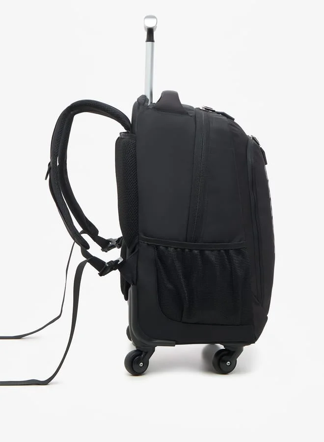 Kappa Boys Logo Print Trolley Backpack with Retractable Handle - 48x34x23 cm