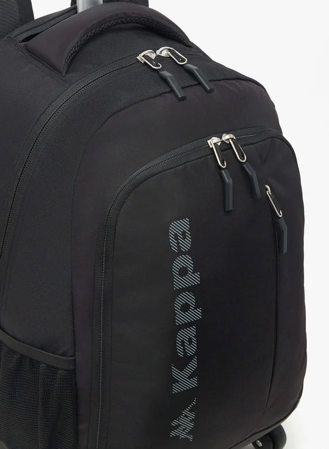 Kappa Boys Logo Print Trolley Backpack with Retractable Handle - 48x34x23 cm