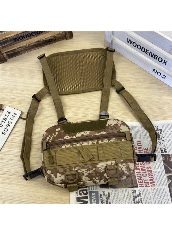 Generic Men's Lure Bag, Trendy And Cool Camouflage, Handsome Tactical Chest Bag, Outdoor Sports Mountain Climbing Vest, Backpack-Color:Desert Camouflage  - Image 1