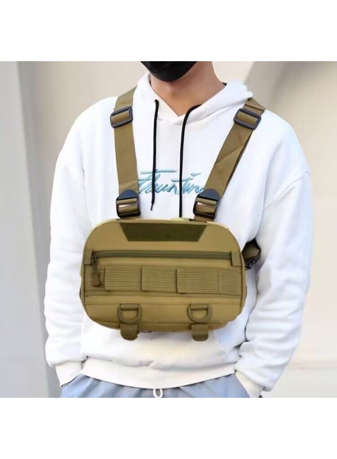 Generic Men's Lure Bag, Trendy And Cool Camouflage, Handsome Tactical Chest Bag, Outdoor Sports Mountain Climbing Vest, Backpack-Color:Desert Camouflage  - Image 4