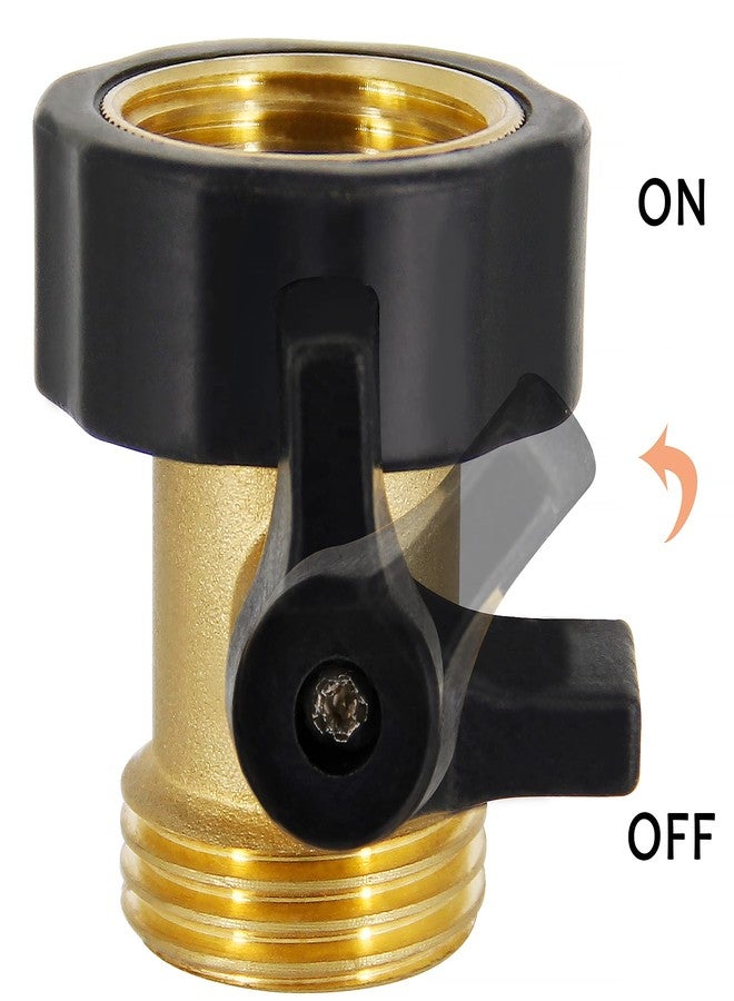 Lifynste Heavy Duty Brass Shut Off Valve Garden Hose Connector, 2 Sets - Image 2