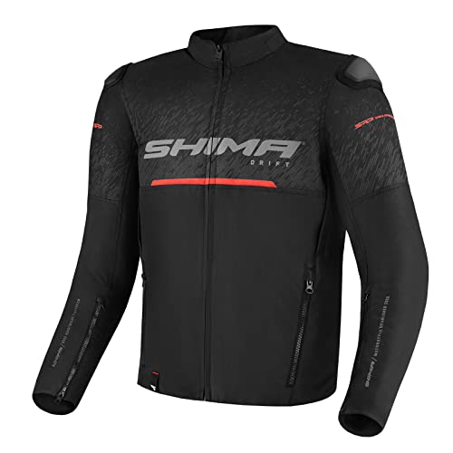 SHIMA DRIFT Motorbike Jacket for Men - Lightweight Breathable Summer Mesh Mens City Biker Jacket with CE Back Shoulder Elbow Armor Pads Width Adjustment (Black, 4XL) - Image 1