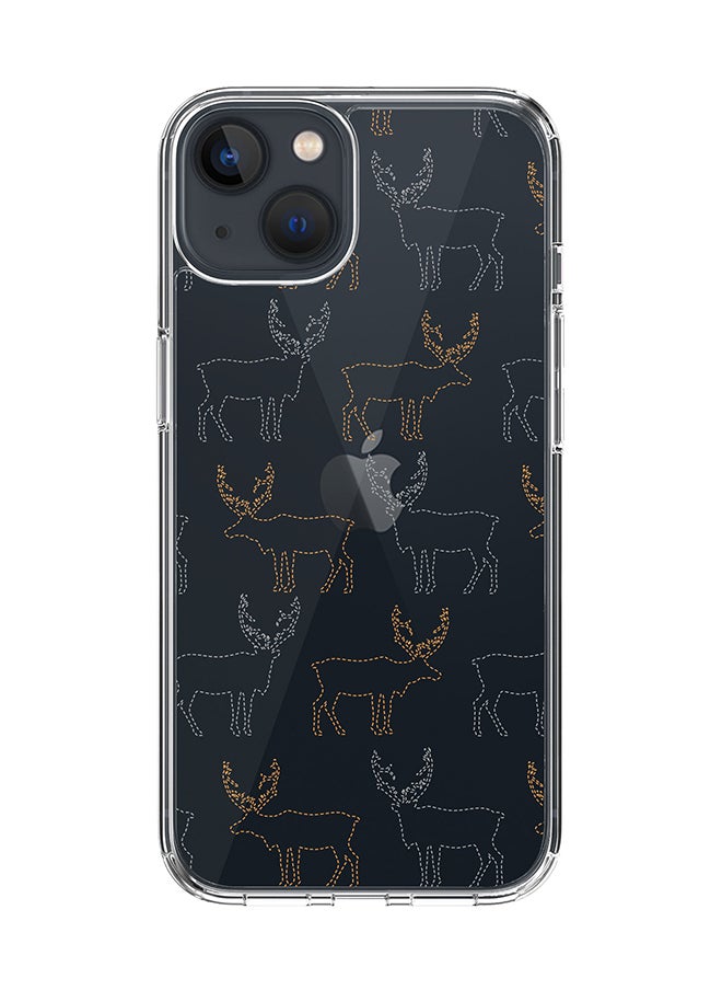 Stylizedd Classic Clear Case for Apple iPhone 14 Plus Case Hybrid Soft Cover Flexible Edges Anti Drop TPU PC Gel Thin Transparent Cover - Purple Moose 