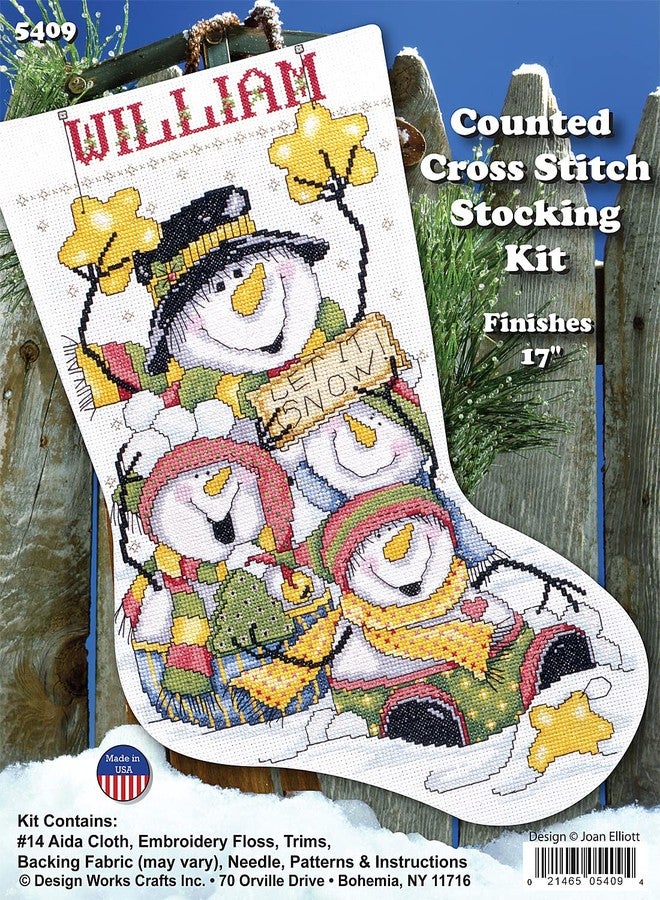 Tobin Let It Snow Counted Cross Stitch Stocking Kit - Image 3