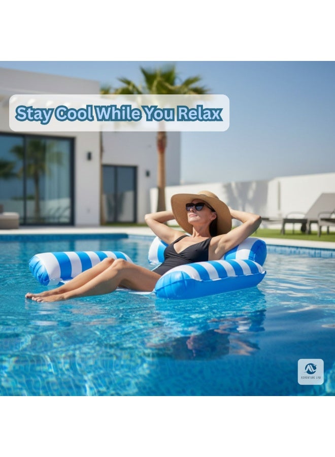 Adventure Lab Inflatable Pool Floats Hammock Adults for Size Water Hammock Lounger Multi Purpose Swimming Water Recliner Rafts (Blue) - Image 2