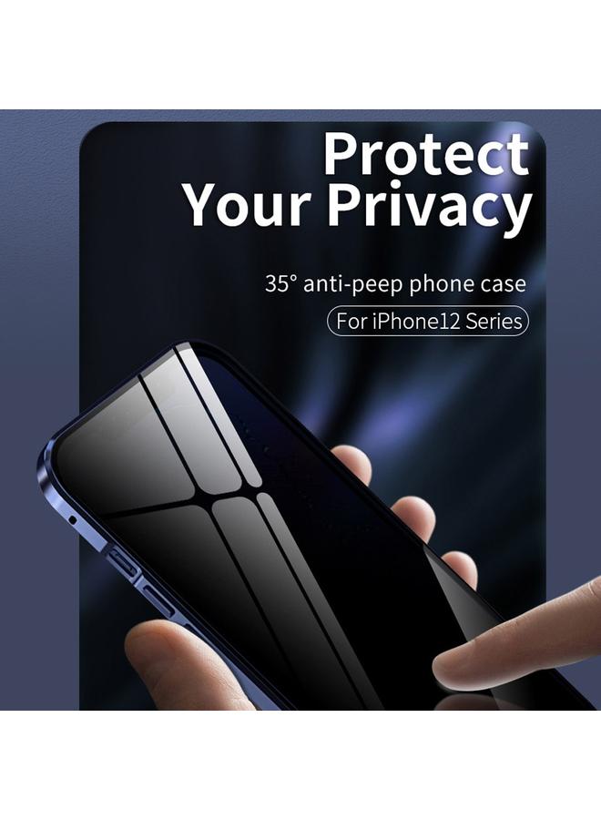 Zaboon Case For iPhone 12 mini Double Sides Tempered Glass Magnetic Adsorption Metal Frame Anti-peep Screen Case - Image 4