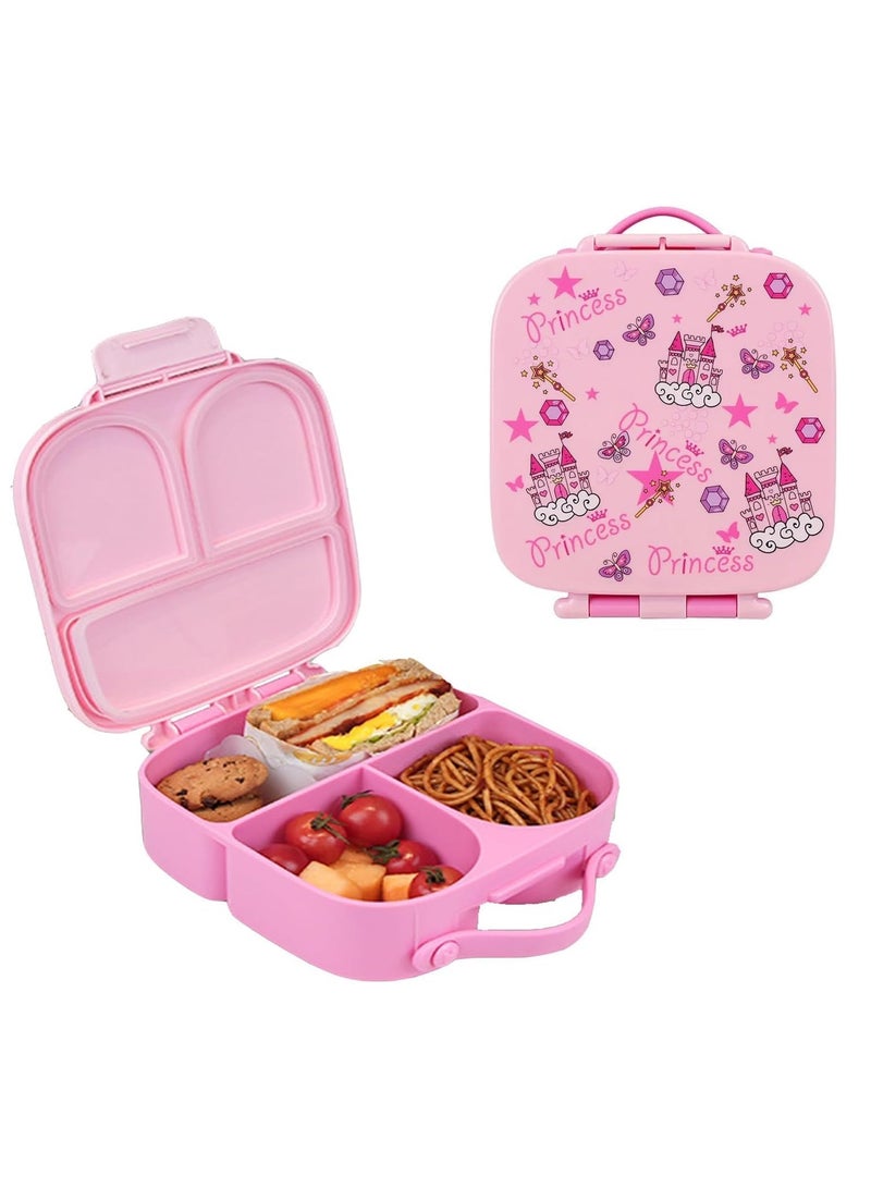 Beauenty Lunch Box for Kid School,Children's Lunch Box with Compartments, Bento Box Children, Leak-proof Lunch Box for Girls and Boys, Snack Box, Perfect for School, Nursery & Trips,21.1 x 7.5 x 21.8 centimeters,pink - Image 1
