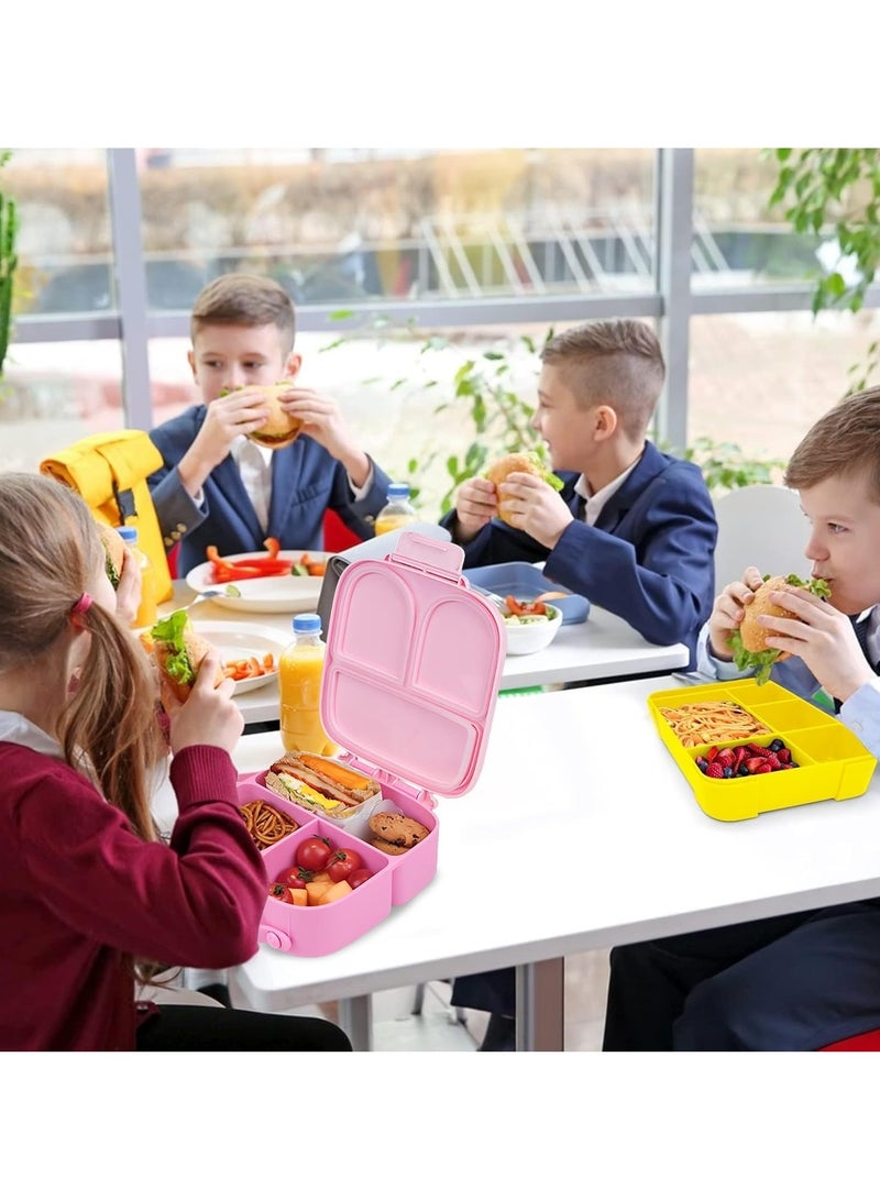 Beauenty Lunch Box for Kid School,Children's Lunch Box with Compartments, Bento Box Children, Leak-proof Lunch Box for Girls and Boys, Snack Box, Perfect for School, Nursery & Trips,21.1 x 7.5 x 21.8 centimeters,pink - Image 3