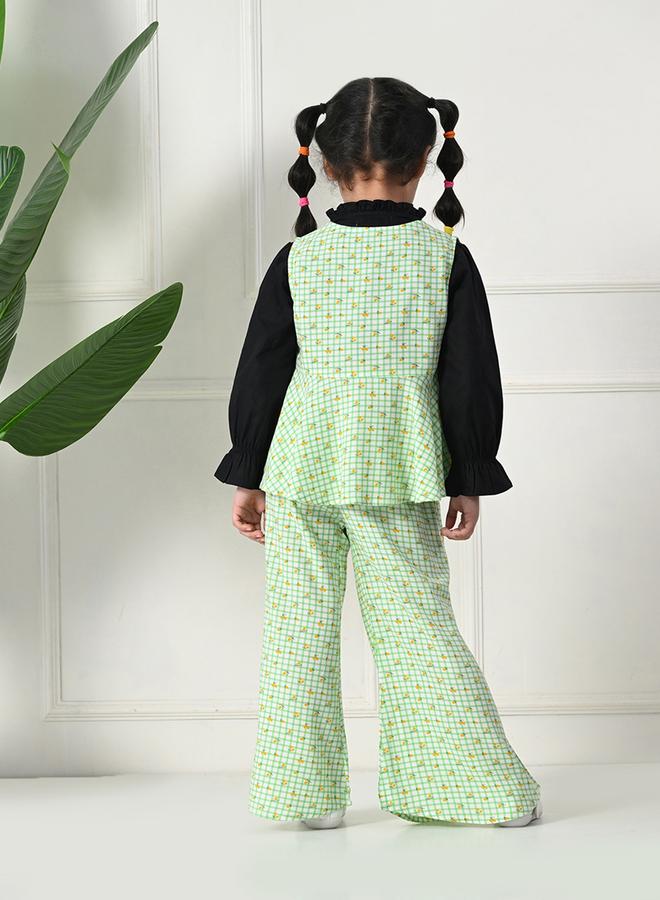 Bella Moda Striped Buttoned Long Sleeve Top and Pants Set - Image 2