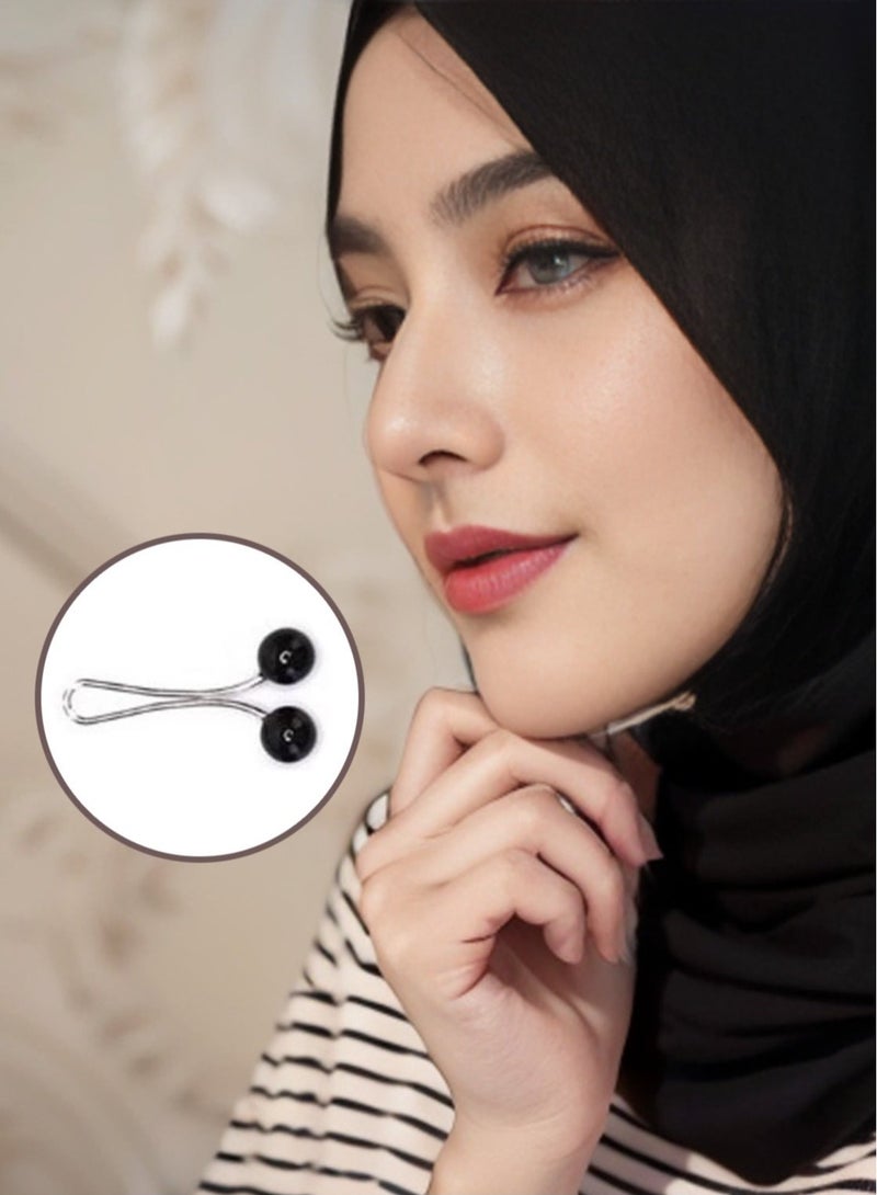 GMORO 24 Pcs Hijab Simulated Pearl Brooch Pins for Women,Headscarf Hijab U Clips,Faux Pearl Scarf Clips Pin-Less Scarf Clips,Scarf Brooch Pin Headscarf Shawl Lady Scarf Hijab Clips-Black  - Image 4