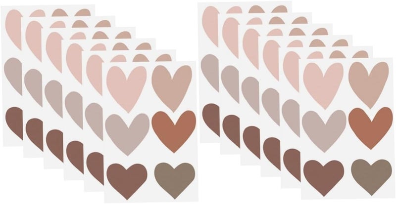 Toyvian 12sheets Heart Wall Stickers Removable PVC Decals for Girls Bedrooms Nursery Decor DIY Heart Decorations Fun and Easy to Install for Home and Office - Image 1