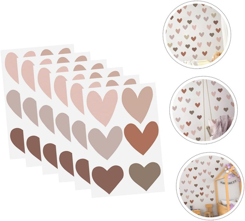 Toyvian 12sheets Heart Wall Stickers Removable PVC Decals for Girls Bedrooms Nursery Decor DIY Heart Decorations Fun and Easy to Install for Home and Office - Image 5