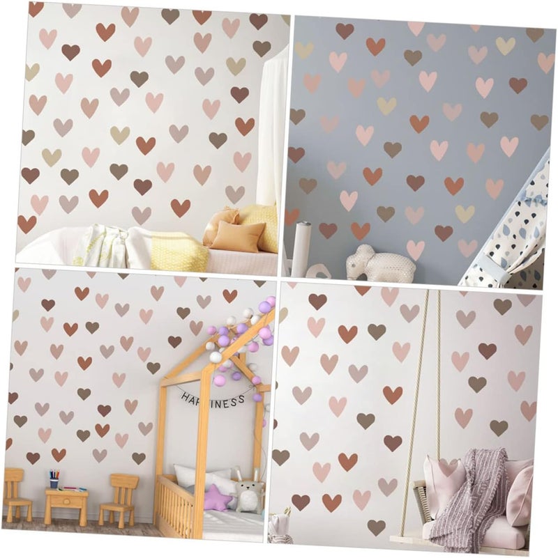 Toyvian 12sheets Heart Wall Stickers Removable PVC Decals for Girls Bedrooms Nursery Decor DIY Heart Decorations Fun and Easy to Install for Home and Office - Image 3