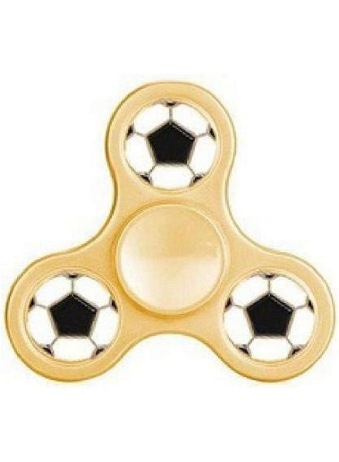 Premsons Premsons® Hand Spinner Desk Toy - High Speed Smooth Finger Spin Sensory Fidget Stress Relief Game Play for Kids & Adults - Birthday Party Gift - Metal - Gold Football Classic - Image 1
