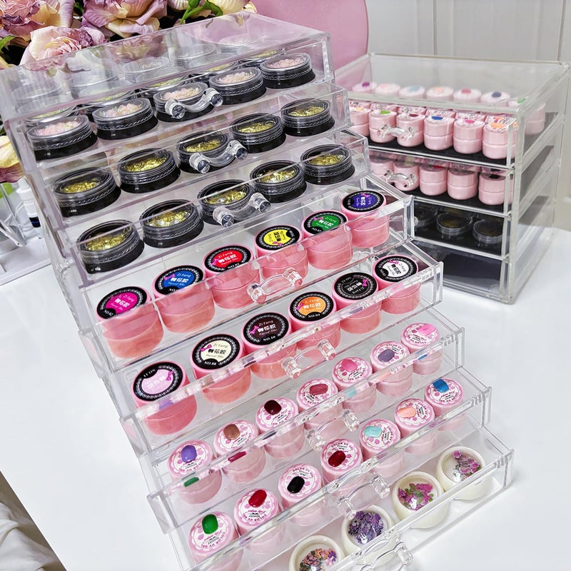 Guolich 5 Tier Nail Organizers and Storage Transparent Acrylic Nail Art Jewelry Accessories Storage Box Rack Shelf Display Stand Holder for Cosmetic Jewelry Nail Table - Image 5