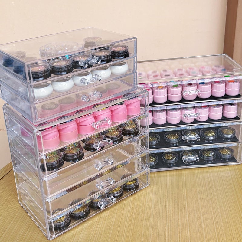 Guolich 5 Tier Nail Organizers and Storage Transparent Acrylic Nail Art Jewelry Accessories Storage Box Rack Shelf Display Stand Holder for Cosmetic Jewelry Nail Table - Image 3