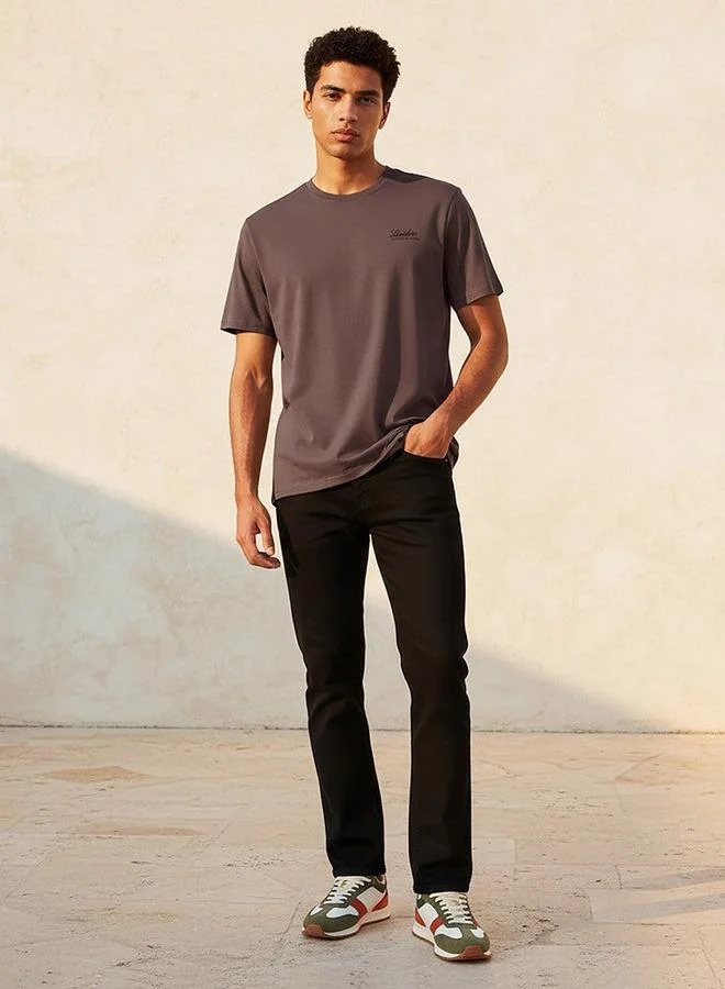 Lee Cooper  Lee Cooper Men Regular Fit Crew Neck Short Sleeve Logo Print T-shirt for Men | Best Price UAE