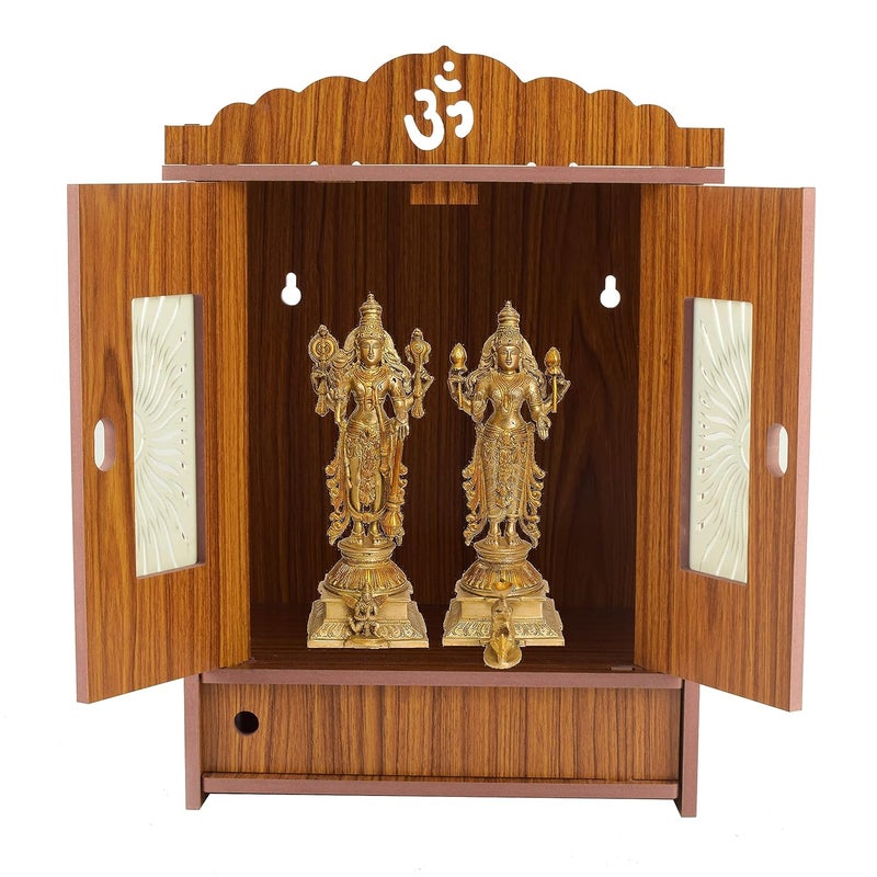 Comert Temple Engineered Wooden For Home Indian Art Work TempleMandeer Temple Pooja Mandir Maroon43 Cm - Image 2