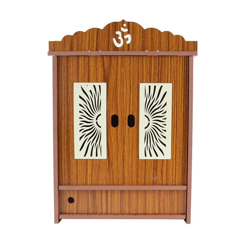 Comert Temple Engineered Wooden For Home Indian Art Work TempleMandeer Temple Pooja Mandir Maroon43 Cm - Image 3