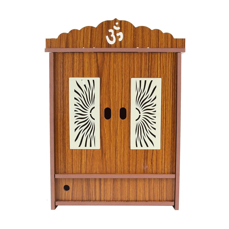 Comert Temple Engineered Wooden For Home Indian Art Work TempleMandeer Temple Pooja Mandir Maroon43 Cm - Image 4