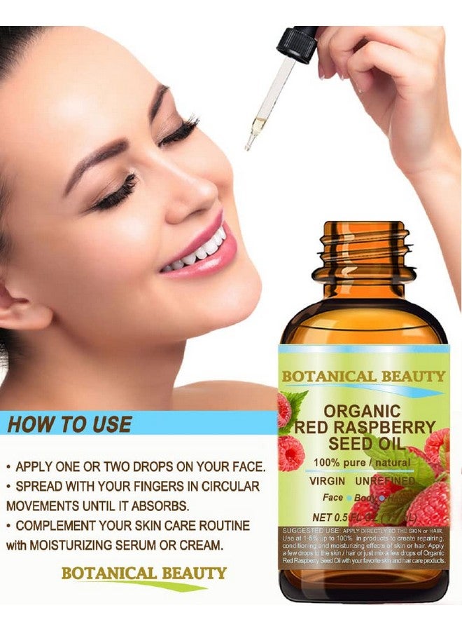 Botanical Beauty Organic Red Raspberry Seed Oi 100% Pure Natural Undiluted Virgin Unrefined Cold Pressed Carrier Oil. 0.5 Fl.Oz.15 Ml. For Face Skin Hair Lip Nails - Image 4