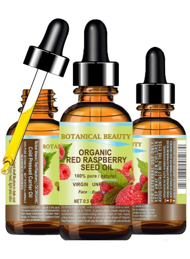 Botanical Beauty Organic Red Raspberry Seed Oi 100% Pure Natural Undiluted Virgin Unrefined Cold Pressed Carrier Oil. 0.5 Fl.Oz.15 Ml. For Face Skin Hair Lip Nails - Image 1