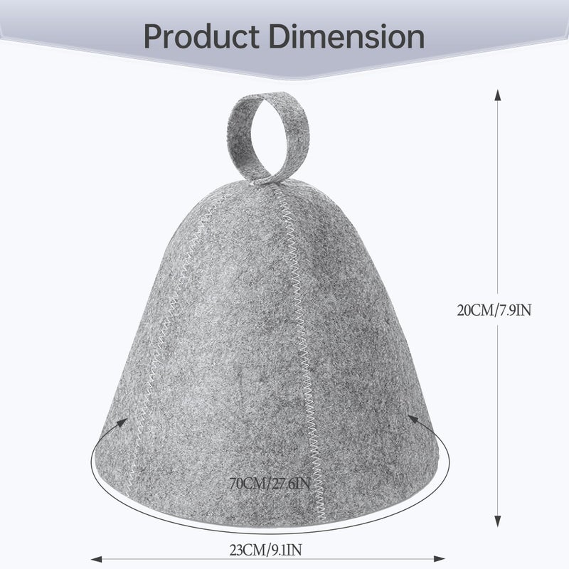 REMJUD 2 Pack Sauna Hat, Wool Felt Sauna Cap Russian Banya Cap Unisex Sauna Hat for Steam Bath Sauna Accessories(White,Gray) - Image 2
