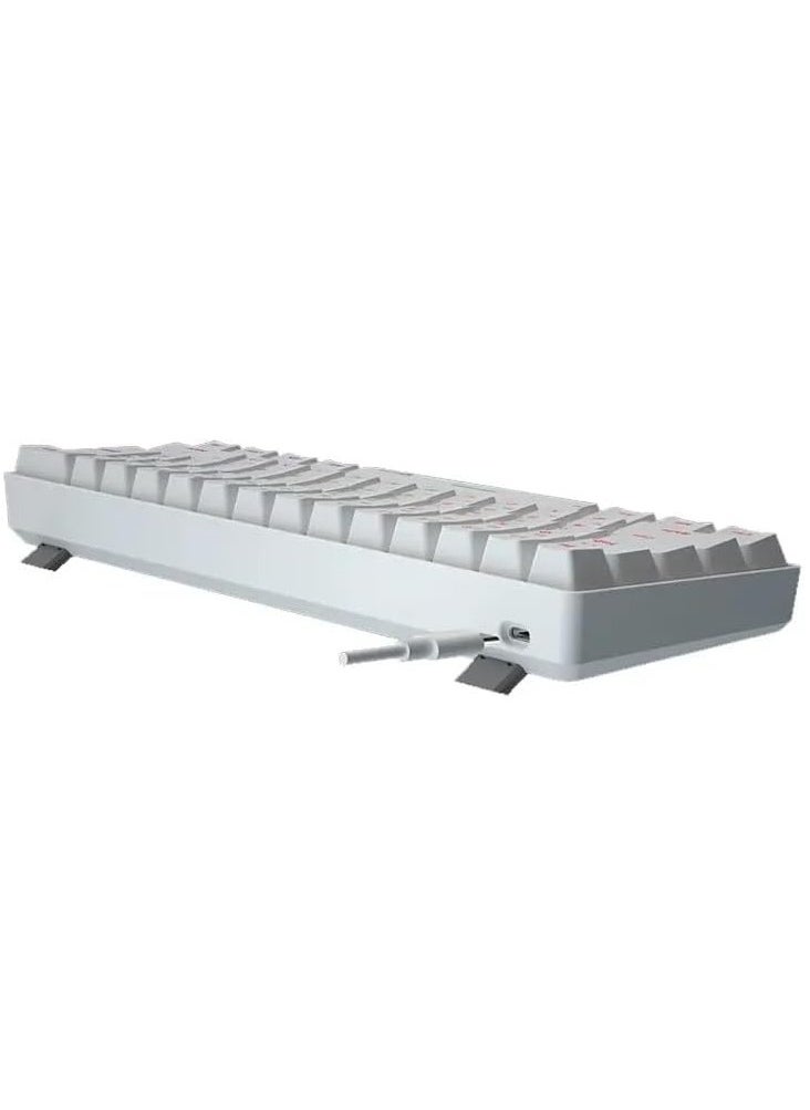 ميشين لوحة مفاتيح ألعاب Meetion MK005 60% مع 12 مفتاح اختصار للوسائط المتعددة مع عمود ثابت ميكانيكي حقيقي وإضاءة خلفية LED قابلة للتعديل مع سطوع لوحة مفاتيح ميكانيكية سلكية مضادة للظلال لنظامي التشغيل Windows وMac  - Image 4
