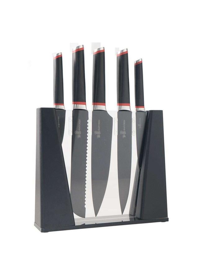 HATCHEN 6-Piece Stainless Steel Sharp Blade Kitchen Knife Set with Storage Block Grey AH80 - Image 1